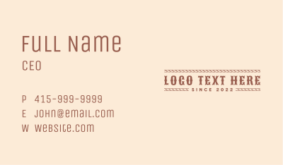Western Cowboy Rope Business Card