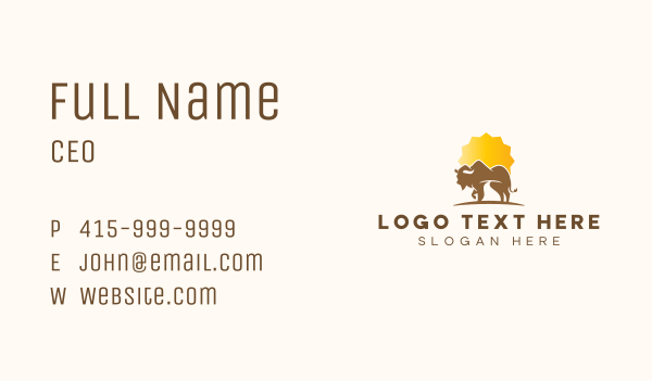 Mountain Peak Bison Business Card Design Image Preview