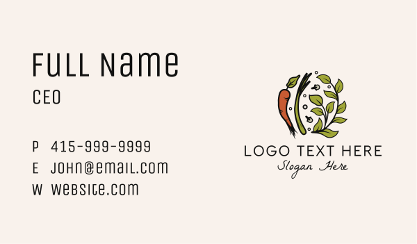 Natural Herb Vegetable  Business Card Design Image Preview