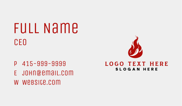 Flame Hot Chili Business Card Design Image Preview