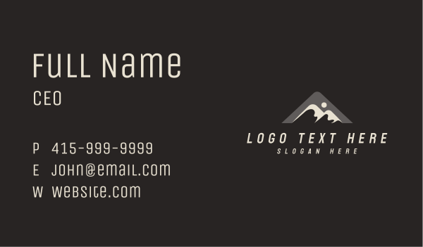 Outdoor Mountain Adventure  Business Card Design Image Preview