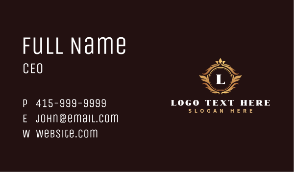 Decorative Crown Crest Business Card Design Image Preview