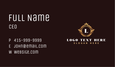 Decorative Crown Crest Business Card Image Preview