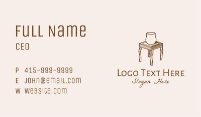 Wooden Furniture Table  Business Card