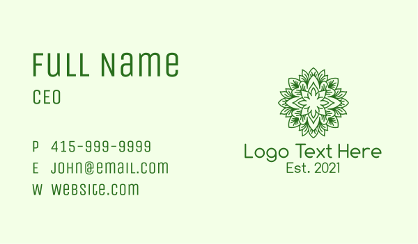 Botanical Eco Leaf Business Card Design Image Preview