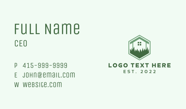 House Leaf Grass Lawn Business Card Design Image Preview