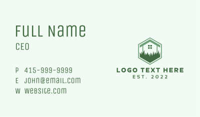 House Leaf Grass Lawn Business Card