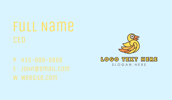 Yellow Duck Business Card Design Image Preview