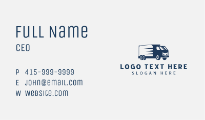 Freight Truck Delivery Business Card Image Preview