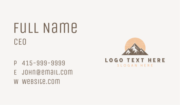 Mountain Hiking Tourist Business Card Design Image Preview