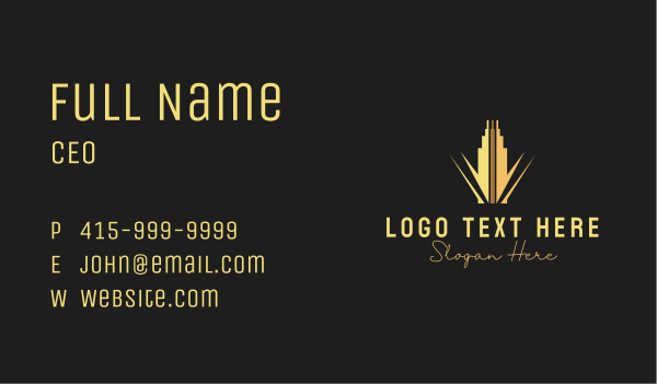 Gold Building Skyscraper Business Card Design Image Preview