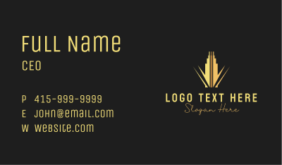 Gold Building Skyscraper Business Card Image Preview