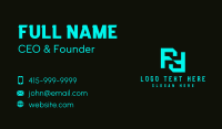 Cyber Technology Letter F Business Card Design