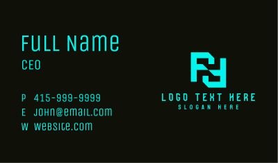 Cyber Technology Letter F Business Card Image Preview