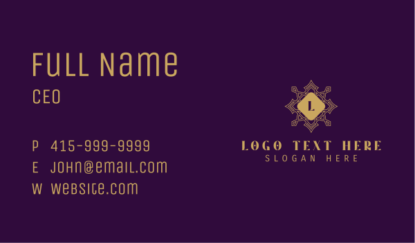 Elegant Ornamental Lettermark Business Card Design Image Preview
