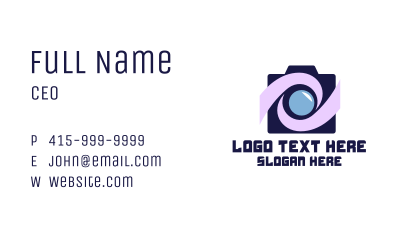 Swoosh Tech Camera Business Card Image Preview