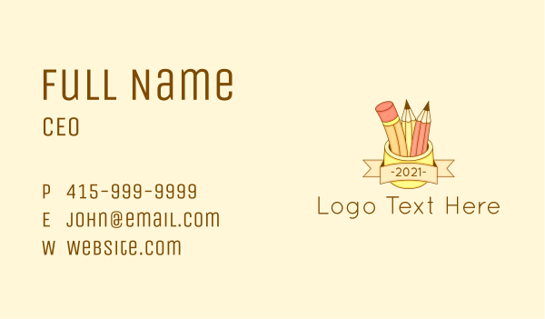 Pencil Organizer Banner Business Card Design Image Preview