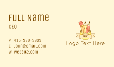 Pencil Organizer Banner Business Card Image Preview