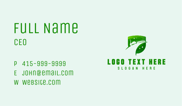 Sparkling Shield Lawn Care Business Card Design Image Preview