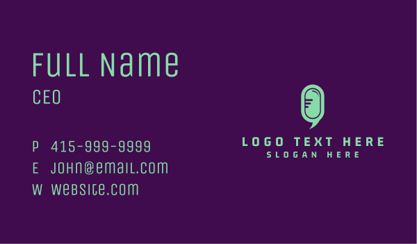 Microphone Podcast Letter O  Business Card Design Image Preview