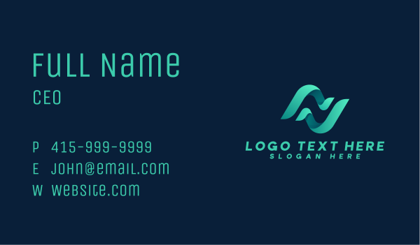 Professional Wave Startup Business Card Design Image Preview