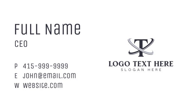 Simple Corporate Swoosh Letter T Business Card Design Image Preview
