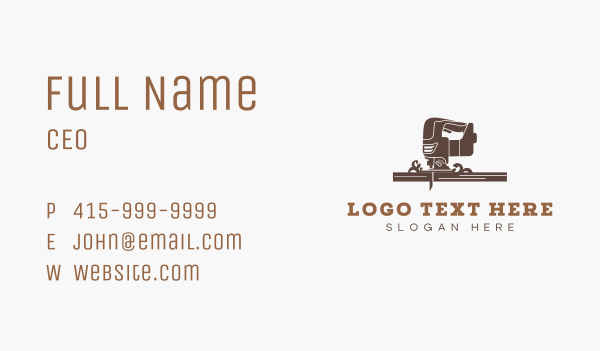 Industrial Jigsaw Woodcutter Business Card Design Image Preview