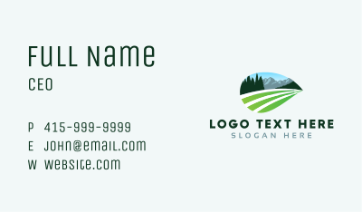 Nature Mountain Field Business Card Image Preview