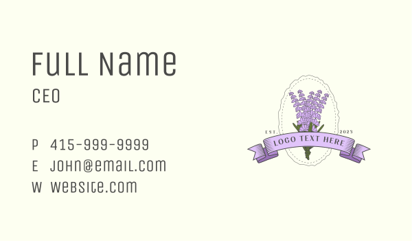 Lavender Flower Garden Business Card Design Image Preview