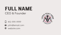 Barber Pole Razor Business Card Preview