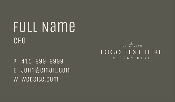 Classic Elegant Business Wordmark Business Card Design Image Preview