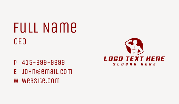 Muscle Man Bodybuilder Business Card Design Image Preview