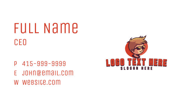 Cute Face Sunglasess Business Card Design Image Preview