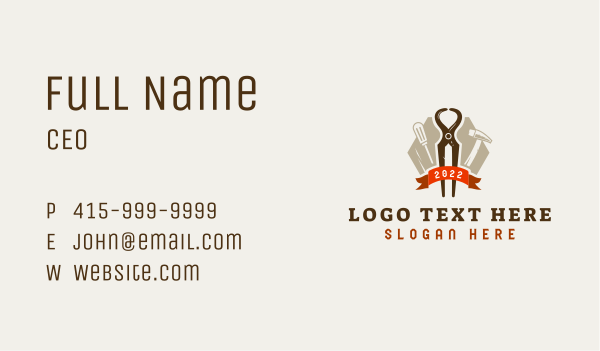 Bolt Tongs Construction Tools Business Card Design Image Preview