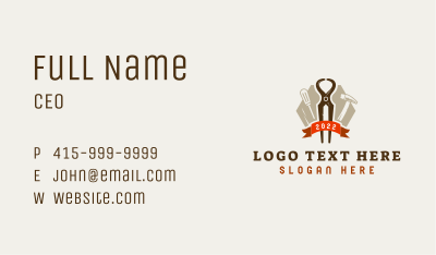 Bolt Tongs Construction Tools Business Card Image Preview
