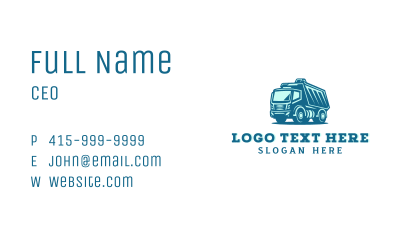 Dump Truck Trucking Business Card Image Preview