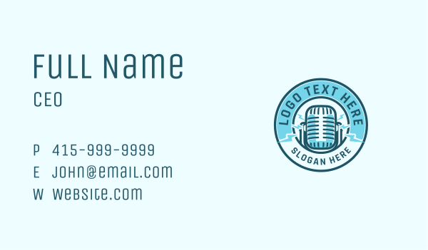 Microphone Podcast Radio Business Card Design Image Preview