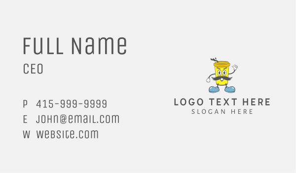 Cup Mustache Character Business Card Design Image Preview