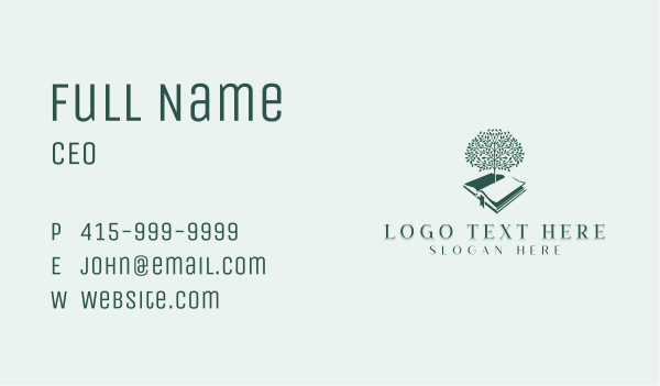 Book Tree Academic Tutoring Business Card Design Image Preview
