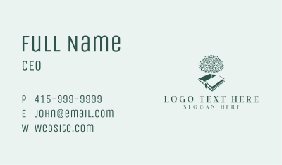 Book Tree Academic Tutoring Business Card Image Preview