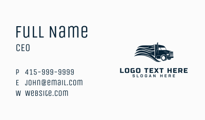 Transport Cargo Truck Business Card Image Preview