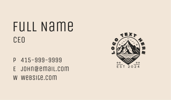 Mountain Trekking Adventure Business Card Design Image Preview