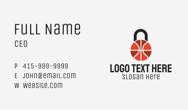 Basketball Lock  Business Card Design Image Preview