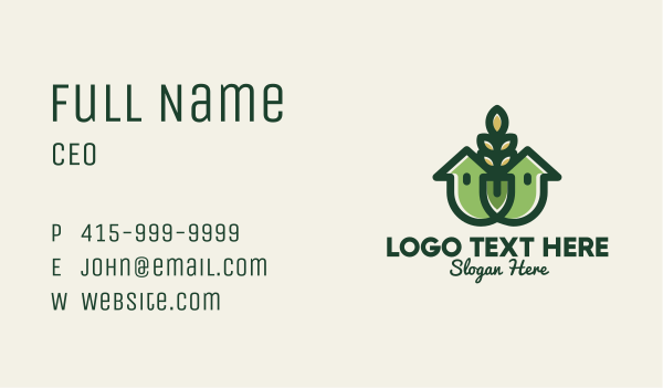 Organic Wheat House Business Card Design Image Preview