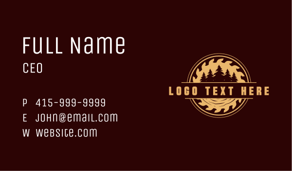 Saw Tree Woodwork Business Card Design Image Preview
