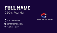 Magnetic Bolt Letter C Business Card Design