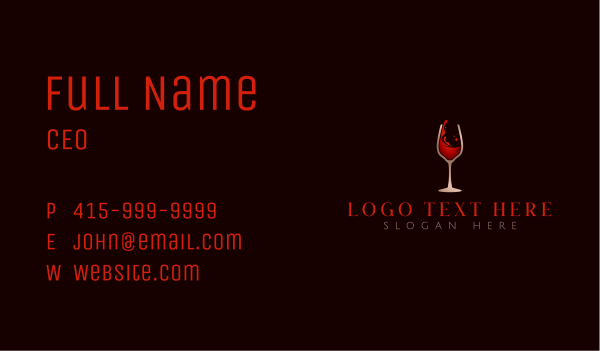 Wine Glass Drink Business Card Design Image Preview