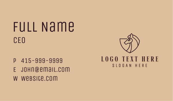 Luxury Horse Shield Business Card Design Image Preview