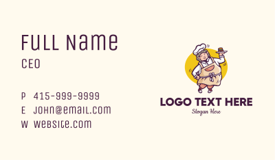 Burger Lady Restaurant  Business Card Image Preview