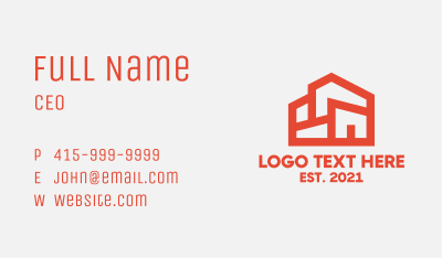 Orange Storage Warehouse  Business Card Image Preview